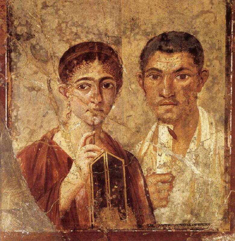 unknow artist Portrait of a Man and His Wife,from pompeii